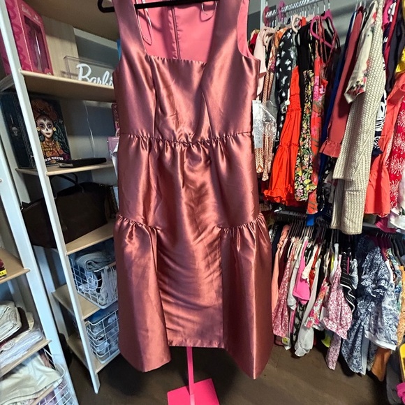 Kate Unger formal Elegant Pink Satin Dress. NWT. No belt - Picture 5 of 14
